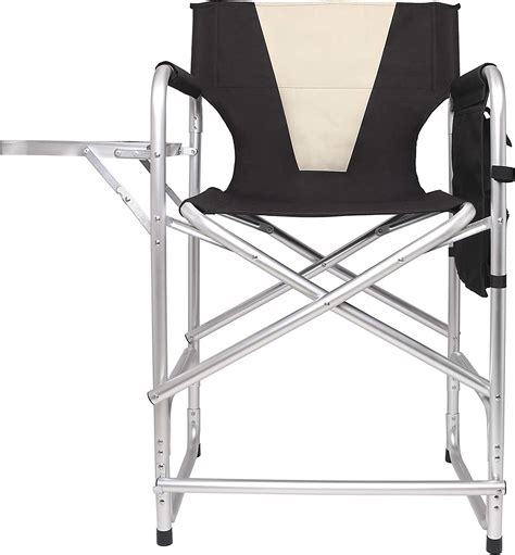 Shaddock Fishing Tall Folding Director Chair With Side Table Heavy Duty
