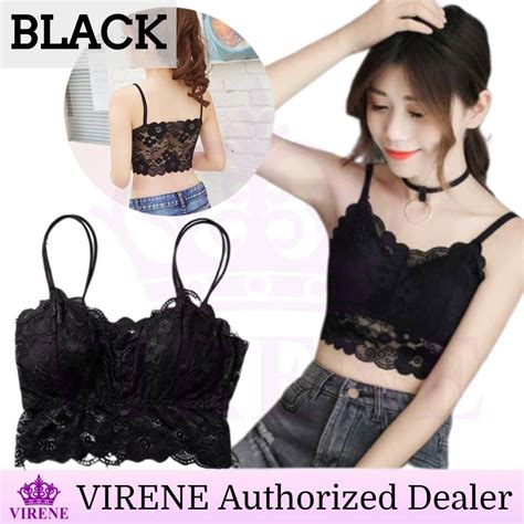 Virene Tube Bra Sexy Women Lace Tube Bra Push Up Wireless Padded Tube