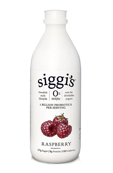Siggi S Probiotic Drinkable Nonfat Yogurt Raspberry 32 Oz Bottle Multiserving