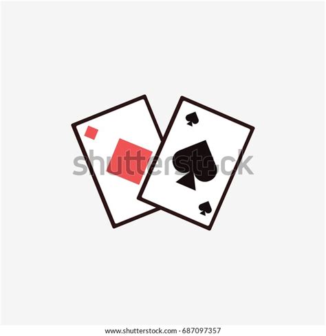 Two Playing Cards Spades Diamonds Isolated Stock Vector Royalty Free