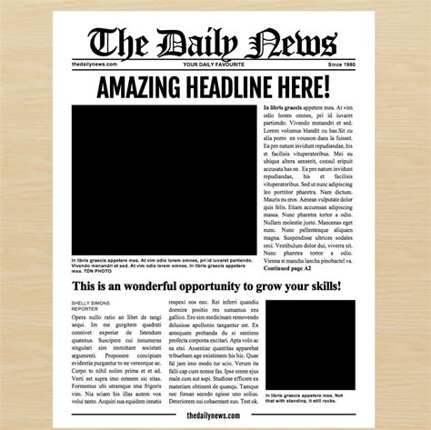 Newspaper Layout For Microsoft Word