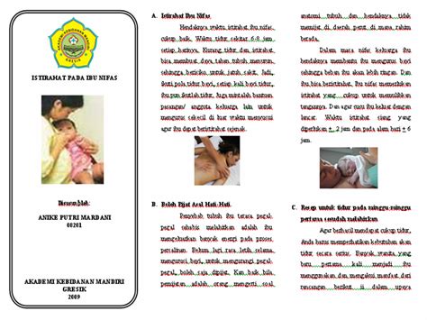 Anike Putri Mardani Leaflet Istirahat Pada Ibu Nifas