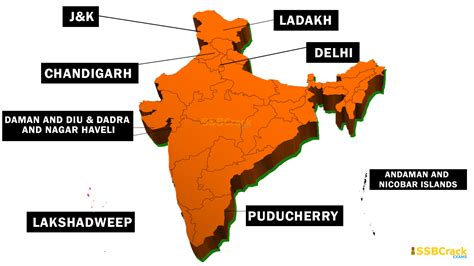 Union Territories Of India Map Map