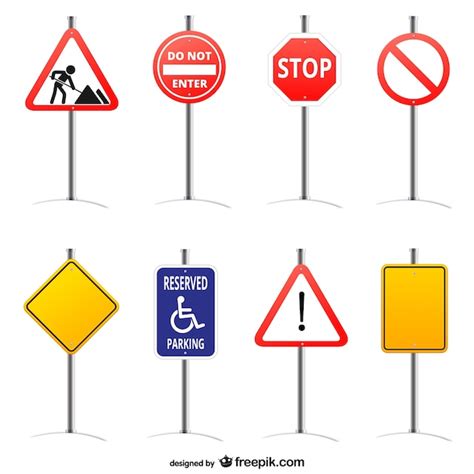 Road Signs Set Vector Free Download