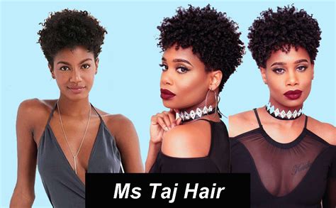 Ms Taj Short Afro Kinky Curly Human Hair Wigs For Black