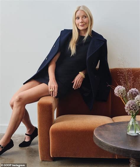 Gwyneth Paltrow Puts On A Leggy Show As She Poses In A 575 Black Mini