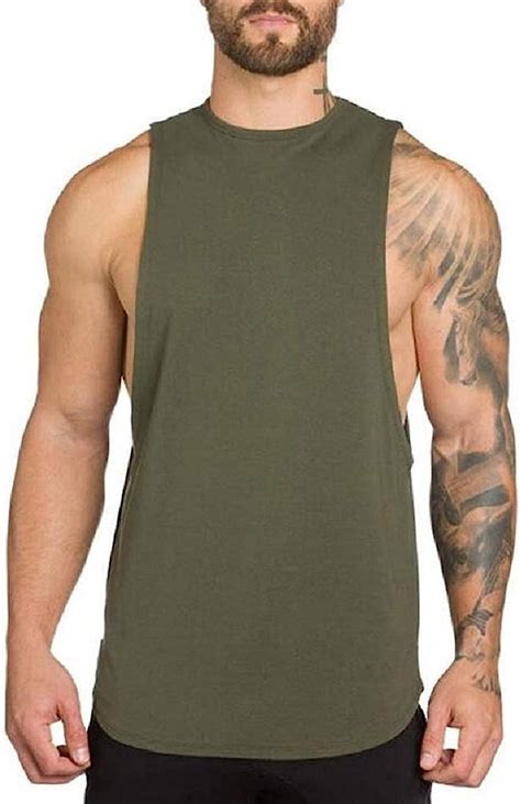 Buy Zuevi Mens Muscular Cut Open Sides Bodybuilding Tank Top Gym Workout Stringer T Shirt