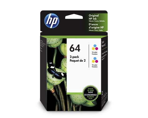 Hp 64 Ink Cartridges Tri Color 2 Cartridges 6za55an