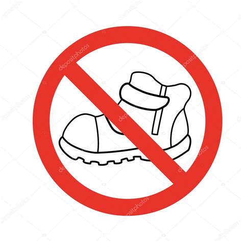 Gehen Sie Nicht In Schuhe Zeichen Symbol Roten Verbotszeichen