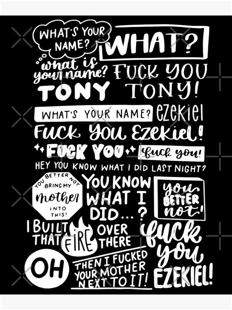 Fack You Tony Hey What S Your Name Tony Ezekiel Poster By Mobdesin Redbubble