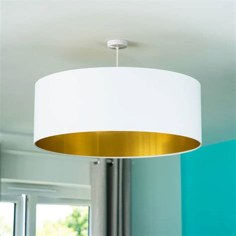 A modern pendant light will be sleek and simple, usually. Oversize Gold Lined Ceiling Pendant Shade 40 Colours By ...