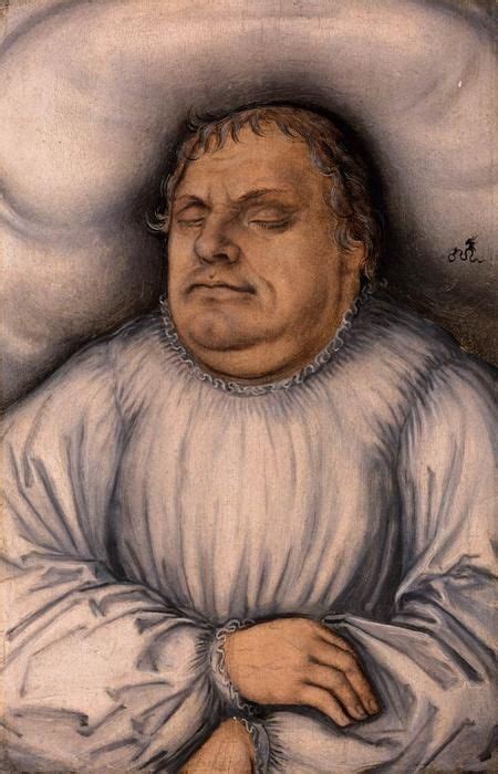 Portrait De Martin Luther Sur Son Lit De Mort De Lucas Cranach The