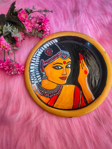 Indian Women Handpainted Wall Decor Pieces Indian Wall Decor Etsy