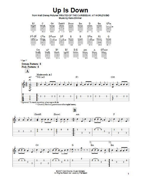 Up Is Down Sheet Music By Hans Zimmer Easy Guitar Tab 86363