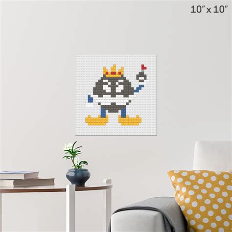 King Bob Omb Pixel Art Wall Poster Build Your Own With Bricks Brik