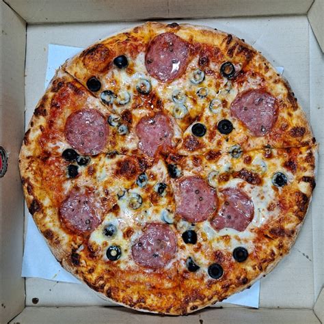 Salami And Black Olive Pizza New York Pizza House Order Online