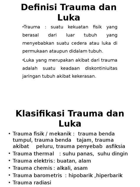 Definisi Trauma Dan Luka Pdf