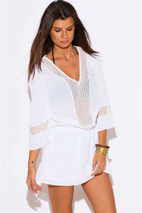 White Swimsuit Cover Up Top Cover Design