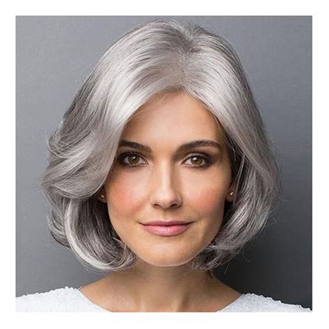 Silver Gray Short Curly Wigshort Wave Wigsilver Wigold Women Wig