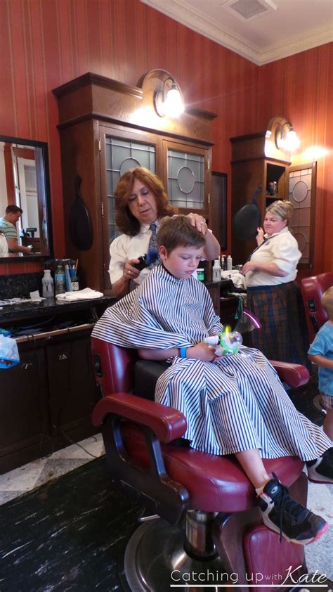 Indoor and outdoor haircuts available. Harmony Barber Shop on Main Street USA