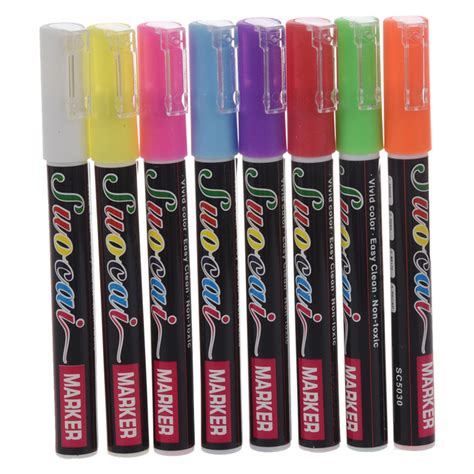 Chalkboard Pen Pack 8 Multi Vivid Colours Non Toxic Easy