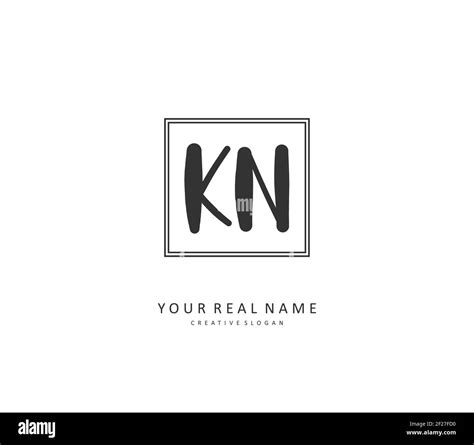 k n kn initial letter handwriting and signature logo a concept handwriting initial logo with
