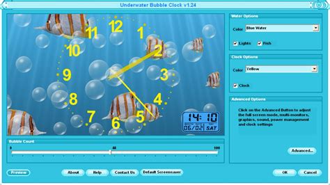 Underwater Clock Screen Saver And Bubbles Screen Saver For