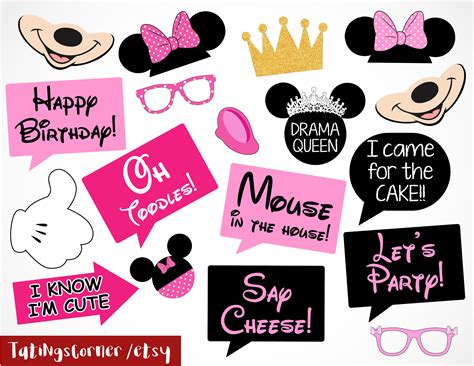 Minnie Minnie Mouse Disney Minnie Photo Booth Props Etsy