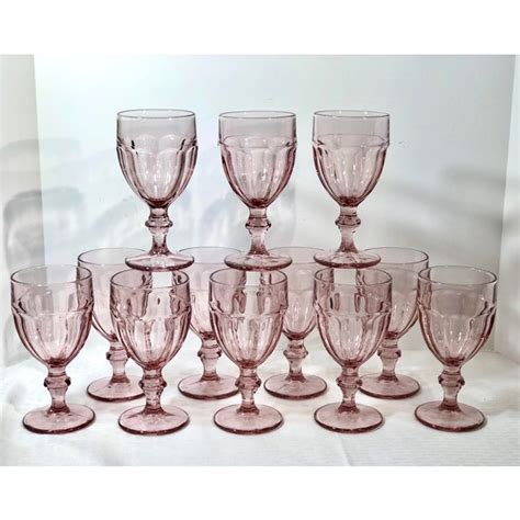 Vintage Libbey Pink Gibraltar Duratuff Water Goblets Glasses Large Set Set Of 12 Chairish