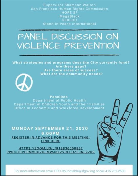 Panel On Violence Prevention Sf Cultural Calendar
