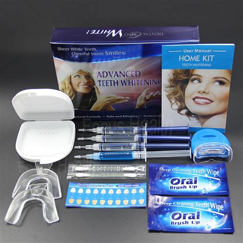 Professional Teeth Whitening Kit Gel Strips Led White Tooth