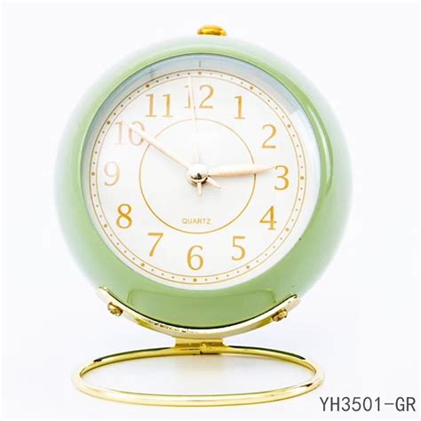 Veecome 35 Inch Metal Case Round Alarm Clock Desktop Table Bedside