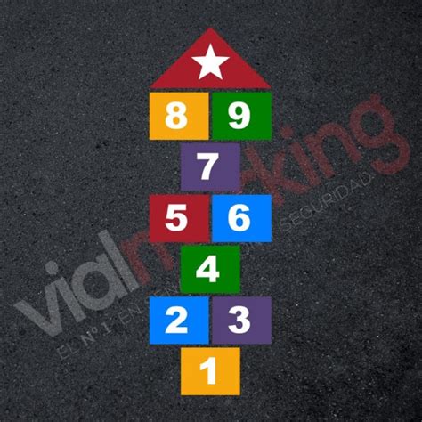El juego consiste en dibujar en el piso una serie de figuras como la de la imagen y numerarlas del 1 al 10. Plantilla pintar juego tradicional RAYUELA Números ...