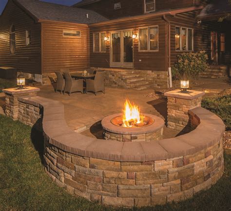 47rustic Outdoor Evening Scene With Lit Fire Pit Small