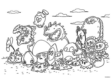 Plants Vs Zombies Coloring Pages All Parts 1 2 3