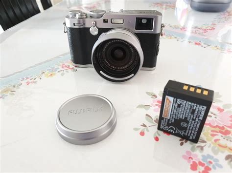 Used Silver Fujifilm X100f With Filter Original Vent Hood And Extra