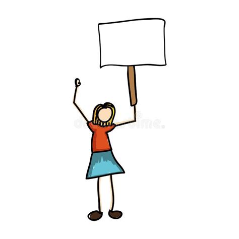 Cute Cartoon Girl Holding Blank Sign Stock Illustrations 612 Cute Cartoon Girl Holding Blank