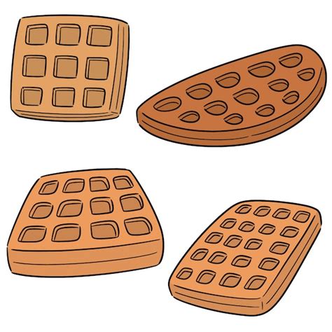 Premium Vector Vector Set Of Waffle