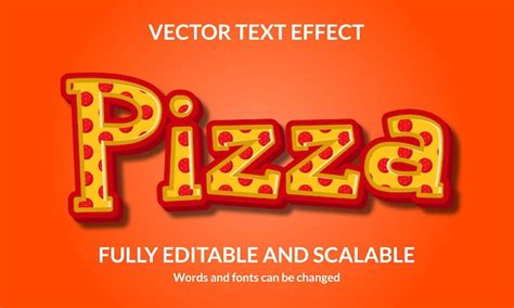 Premium Vector Pizza Editable 3d Text Style Effect