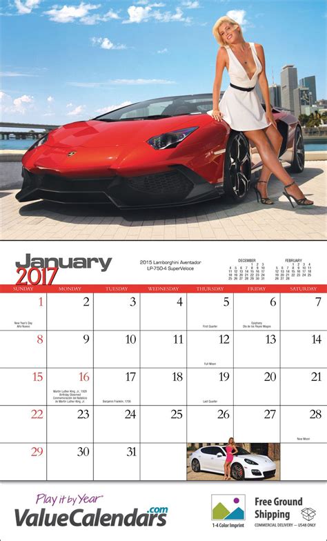 2017 Classy Chassis Calendar 10 12 X 18 Promotional Staple Bound Drop Ad Imprint Wall