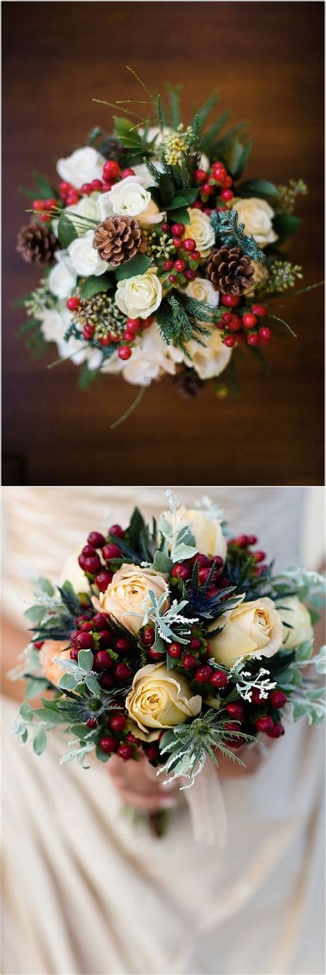 Irises are very actual for spring weddings, and if you wanna gentle and cute bridal bouquets or table centerpieces, choose these flowers. 16 Christmas Wedding Ideas You Can't Miss! - WeddingInclude
