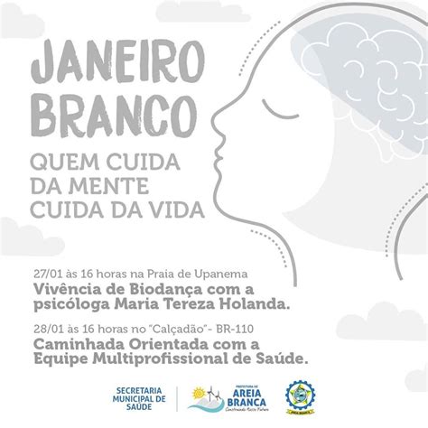 Campanha Janeiro Branco desenvolverá ações em prol da saúde mental