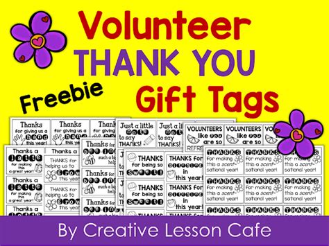 Primary Powers Volunteer T Ideas And Freebie Thank You Tags