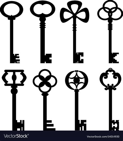 Collection Of Vintage Keys Royalty Free Vector Image