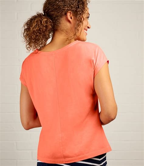 coral womens cap sleeve t shirt woolovers uk