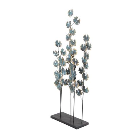 37 Turquoise Metal Contemporary Nature Sculpture In 2022 Ginkgo Leaf