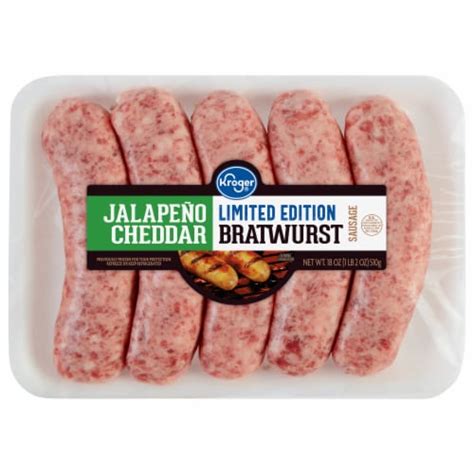 Kroger Limited Edition Jalapeno Cheddar Bratwurst Sausage 18 Oz Kroger