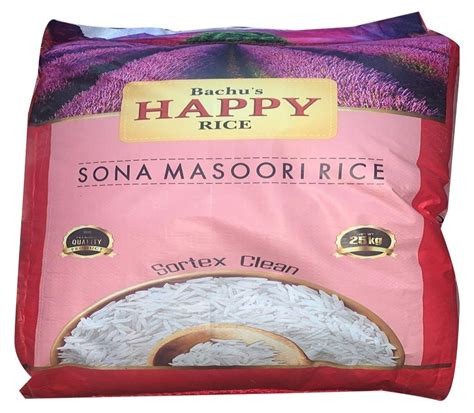 Happy Sona Masoori Rice Packaging Type Pp Bag Packaging Size 25 Kg