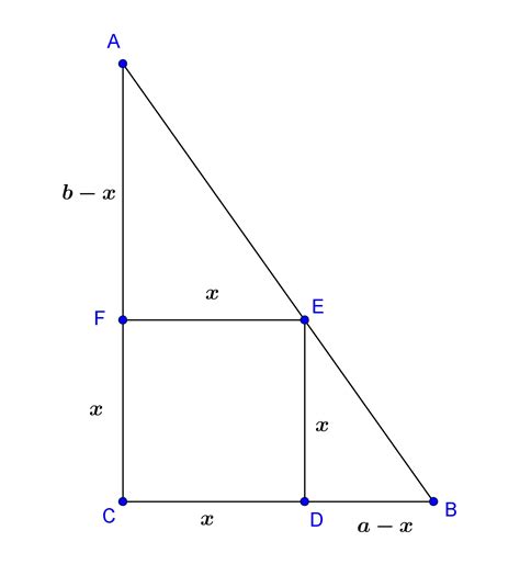 Math How Calculate Dimensions Of A Square In A Right Angled Triangle