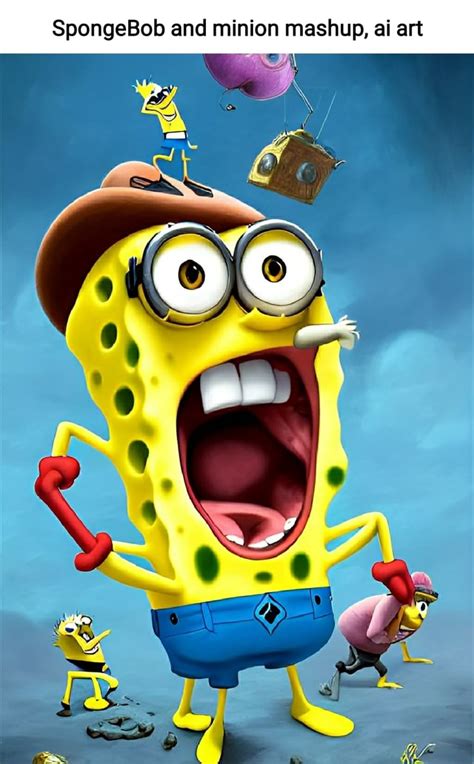 Spongebob And Minion Mashup Ai Art Ifunny